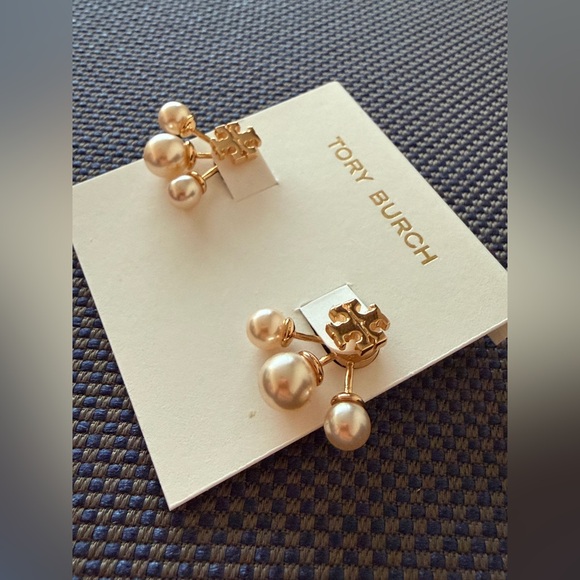 Tory Burch Moon Dance Pearl Front-Back Earrings Brand New! So Beautiful! 😍🤩 - Picture 3 of 11